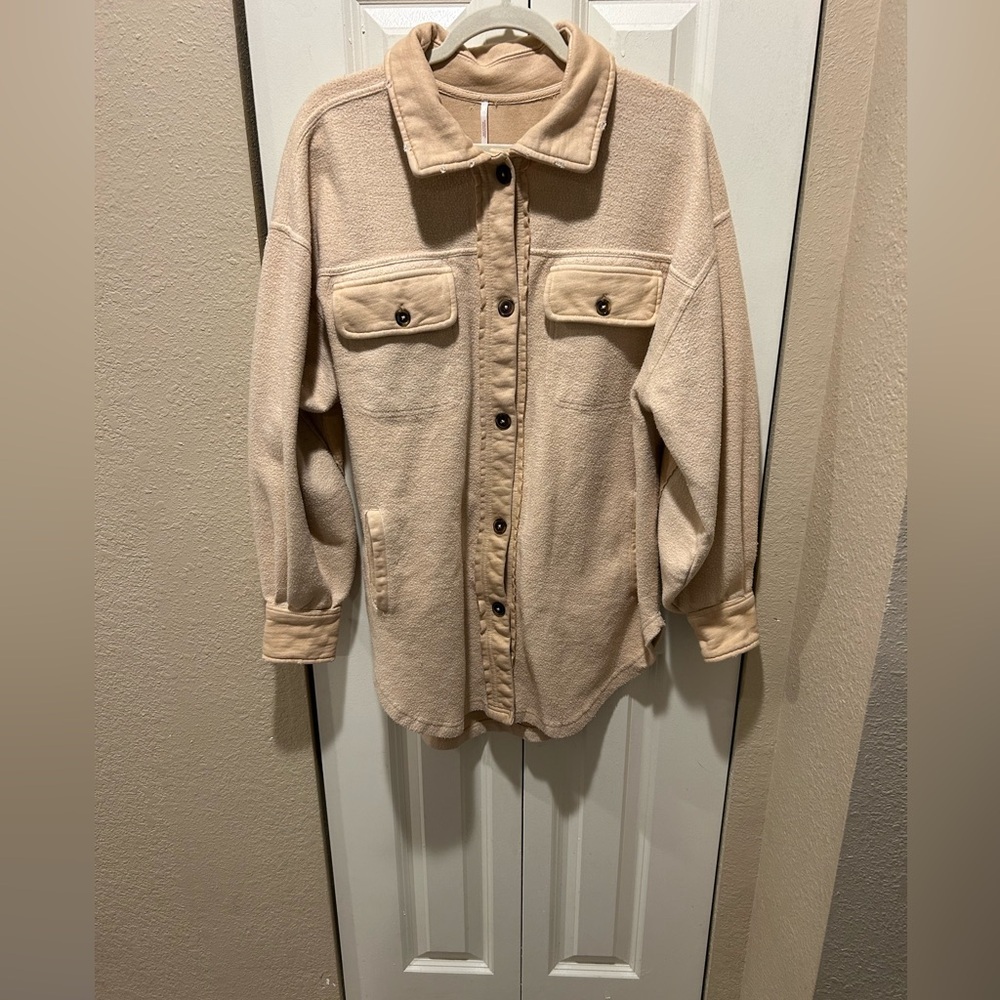 Free People Ruby Jacket Shaket in Mustard Seed or Sweetheart Sunrise,M - Picture 7 of 12